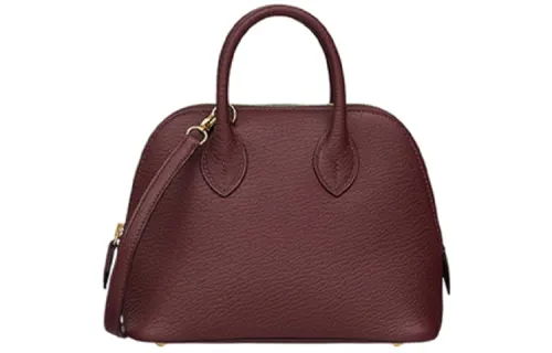 HERMES Bolide Goatskin Bowling Bag, Handbag, Shoulder Bag, Crossbody Bag Unisex Hermes Red
