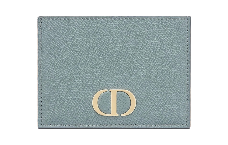 DIOR Dior 30 Montaigne Montaigne Series Grained Calfskin Card Holder Women's Cloud Blue