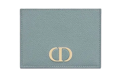 DIOR Dior 30 Montaigne Montaigne Series Grained Calfskin Card Holder Women's Cloud Blue
