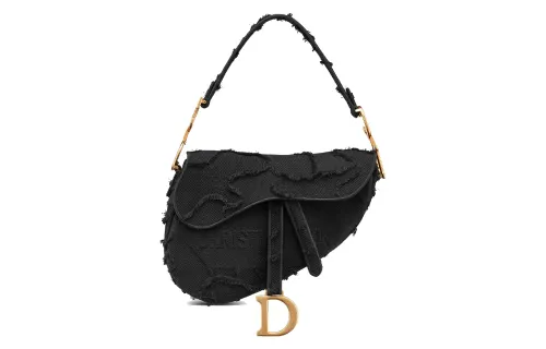 DIOR Saddle Canvas Saddle Bag, Handbag, Shoulder Bag Women's Black