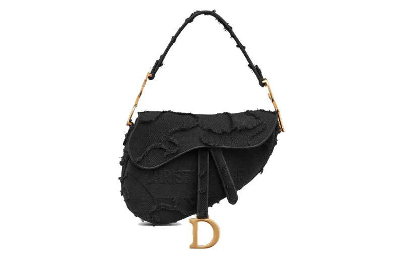 DIOR Saddle Canvas Saddle Bag, Handbag, Shoulder Bag Women's Black