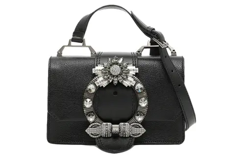 MIU MIU Madras Sheepskin Crossbody Bag, Shoulder Bag Women's Black