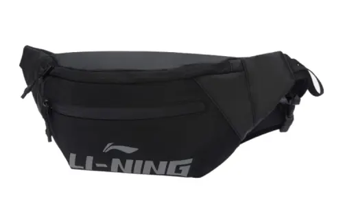 Li Ning Training Series Polyester Sports Bag, Shoulder Bag, Crossbody Bag, Fanny Pack Regular Unisex Black