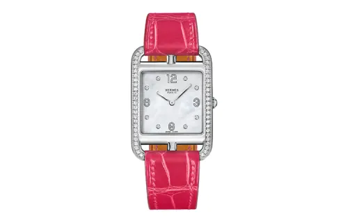 HERMES Cape Cod Wrist Watches Quartz Movement Genuine Leather Strap White Dial Women's Watch 30m Water Resistant