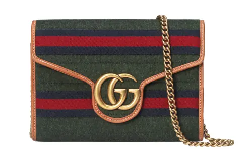 GUCCI GG Marmont Wool Fabric Suede Crossbody Bag, Shoulder Bag Mini Women's Jasper