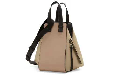 LOEWE Hammock Calfskin Handbag, Shoulder Bag, Crossbody Bag Small Women's Black/Beige Brown