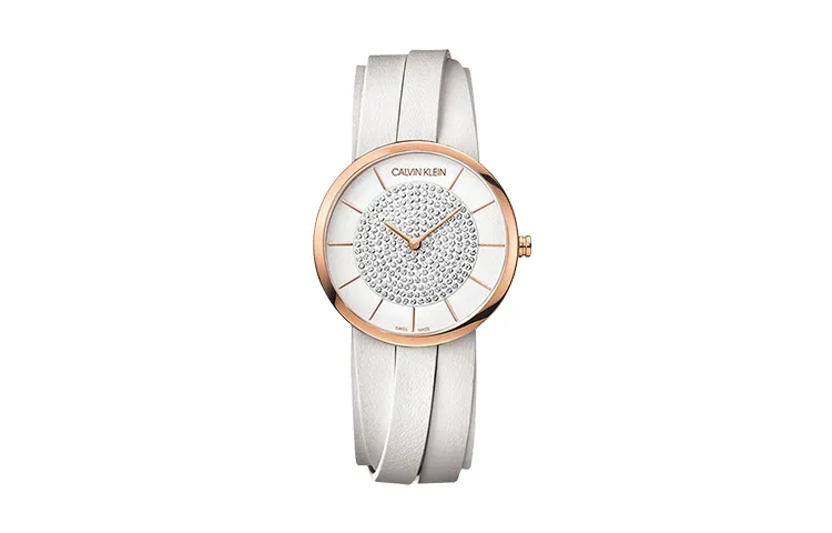 CALVIN KLEIN Romanian Shoes Collection Wrist Watches Quartz Movement Artificial Leather Strap White Dial Women's Watch