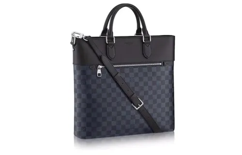 LOUIS VUITTON Canvas Handbag Large Men's Blue