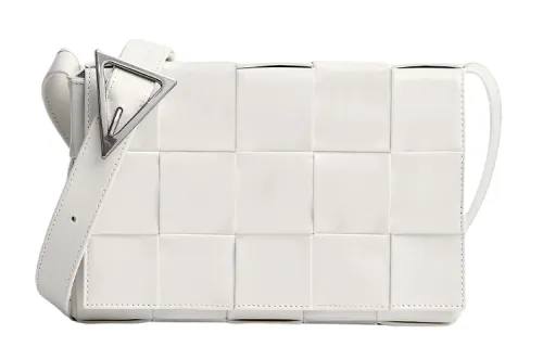 Bottega Veneta CASSETTE Cow Leather Tofu Bag, Shoulder Bag, Crossbody Bag, Clutch Medium Unisex White