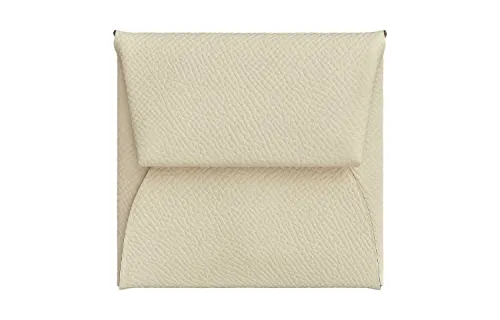 HERMES Bastia Cow Leather Wallet Women's Sesame