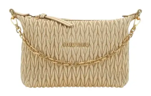 MIU MIU Nappa Leather Handbag Regular Women's Gold