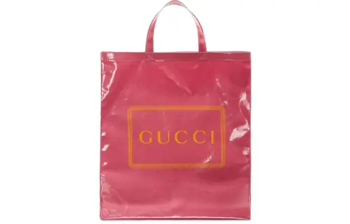 GUCCI Coated Cotton Fabric Tote Bag, Shopping Bag, Handbag Medium Unisex Pink