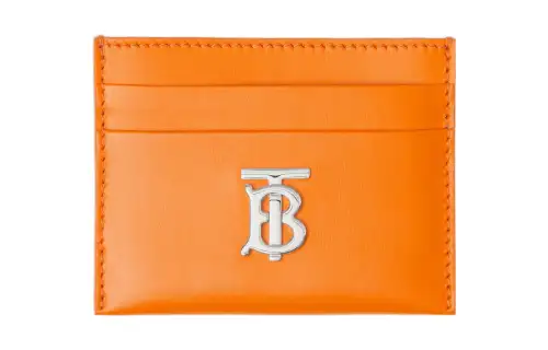 Burberry Leather Card Holder Regular Women's Orange