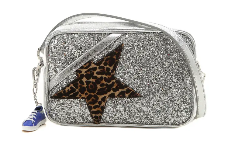 Golden Goose Leather Shoulder Bag Women's Silver