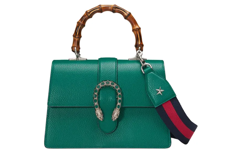 GUCCI Dionysus Leather Shoulder Bag, Crossbody Bag, Handbag Medium Women's Green