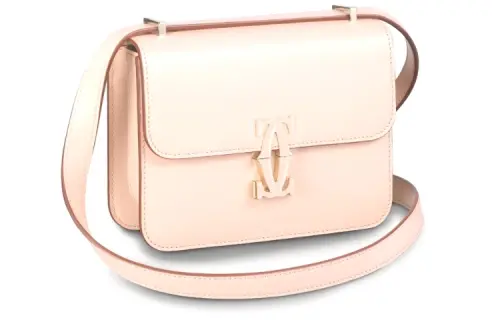 CARTIER C De Cartier Collection Calfskin Crossbody Bag, Shoulder Bag Women's Pink