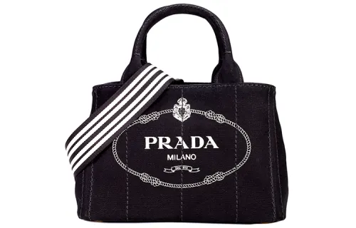 PRADA Re Nylon Canvas Handbag Women's Black