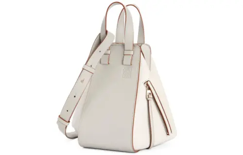 LOEWE Hammock Drawstring Classic Cow Leather Hammock Bag, Shoulder Bag, Crossbody Bag, Handbag Small Women's White