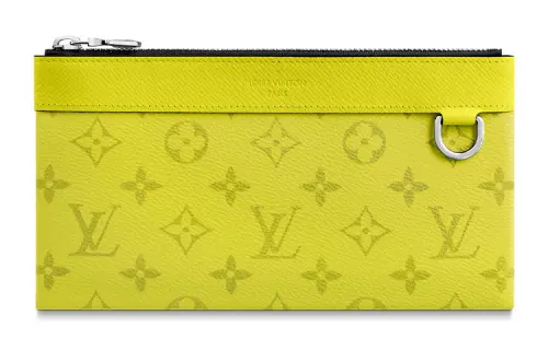 LOUIS VUITTON Discovery Pochette Monogram Bahia Taiga Pm Yellow