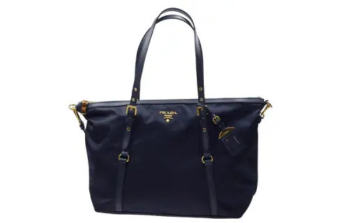PRADA Zip Closure Nylon Shoulder Bag Unisex Blue