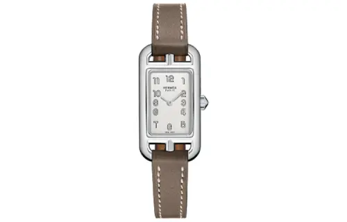 HERMES Nantucket Wrist Watches Quartz Movement Leather Strap White Dial Women's Watch