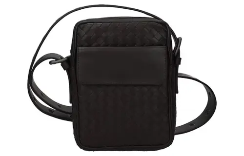 Bottega Veneta Woven Leather Crossbody Bag Regular Men's Brown