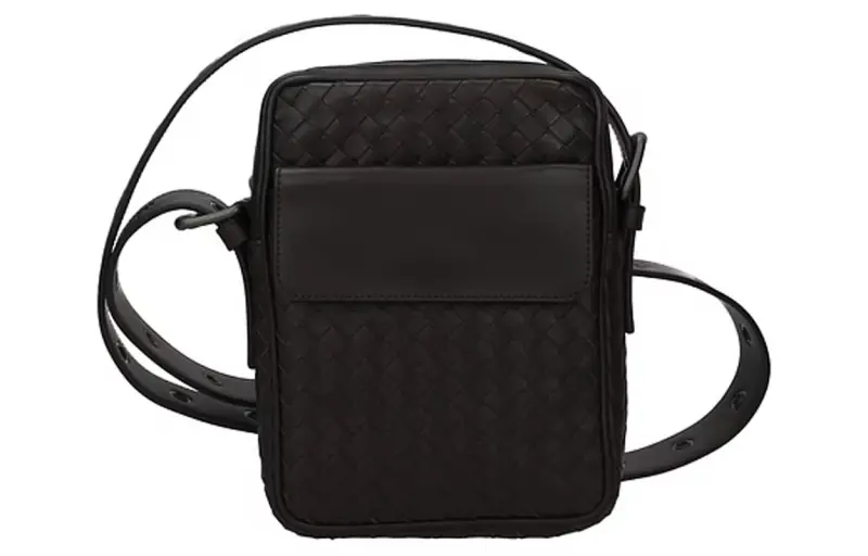 Bottega Veneta Woven Leather Crossbody Bag Regular Men's Brown