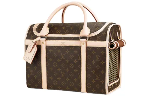 LOUIS VUITTON Leather Pet Bag Women's Monogram Color Print
