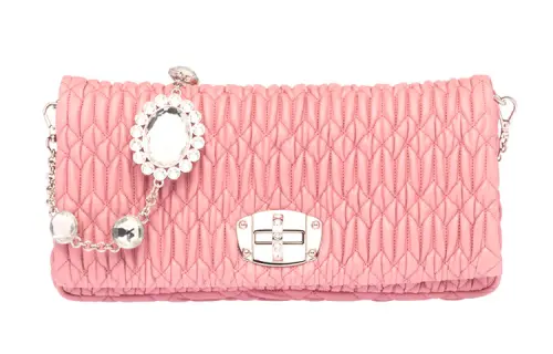 MIU MIU Sheepskin Handbag, Shoulder Bag Women's Pink