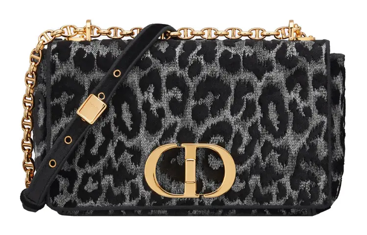 DIOR Velvet Chain Shoulder Bag, Crossbody Bag Medium Women's Gray