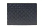 GUCCI Cow Leather Wallet Men's Blue/Navy Blue
