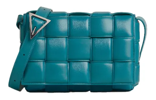 Bottega Veneta Padded Cassette Sheepskin Pillow Bag, Crossbody Bag, Shoulder Bag Women's Sparkling Blue