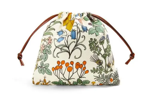 LOEWE Canvas With Leather Clutch Women's White And Tender Color
