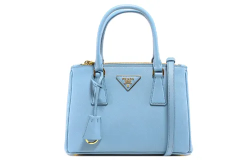 PRADA Cow Leather Shoulder Bag, Crossbody Bag, Handbag Mini Unisex Blue