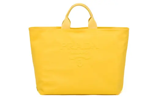 PRADA Fabric Tote Bag, Shopping Bag, Shoulder Bag, Crossbody Bag Women's Yellow