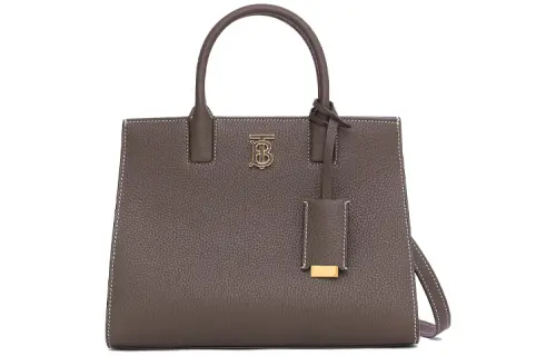 Burberry Cow Leather Shoulder Bag, Crossbody Bag, Handbag Mini Women's Dark Gray Brown