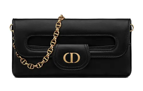 DIOR D Bubble Collection Bucket Bag Smooth Cow Leather Handbag, Shoulder Bag Women's Black