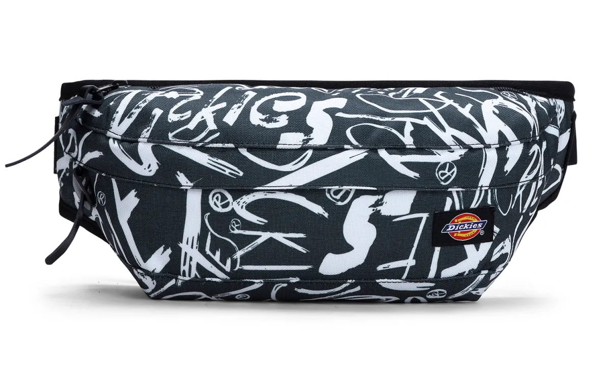 Dickies Polyester Crossbody Bag, Sling Bag, Fanny Pack Men's Black & White