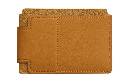 HERMES H Sport Calfskin With Mysore Goat Skin Card Holder Women's