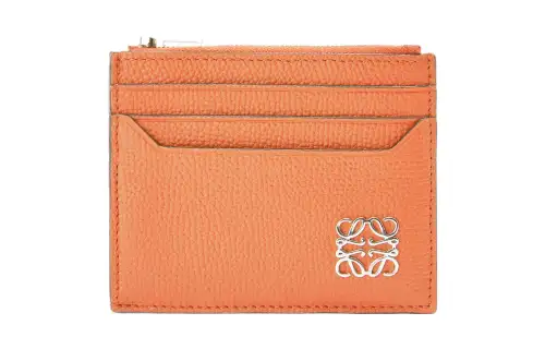 LOEWE Anagram Cow Leather Card Holder Women's Orange