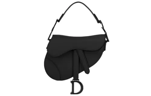 DIOR Saddle Matte Cow Leather Saddle Bag Handbag, Shoulder Bag Mini Women's Black