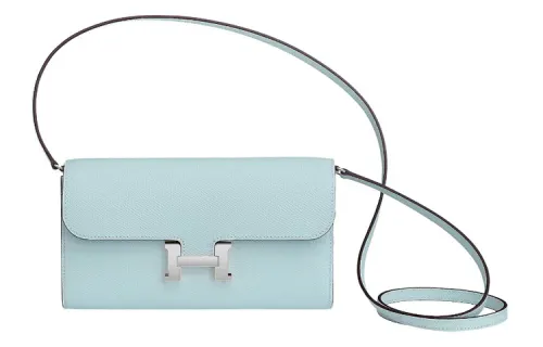 HERMES Constance To Go Epsom Calfskin Handheld Shoulder Bag, Crossbody Bag, Wallet Women's T0 Bleu Brume Dusty Blue