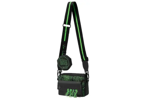 Li Ning Fabric Shoulder Bag, Crossbody Bag Regular Unisex Neon Green