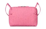 Bottega Veneta Hand Woven Lambskin Shoulder Bag Women's Pink