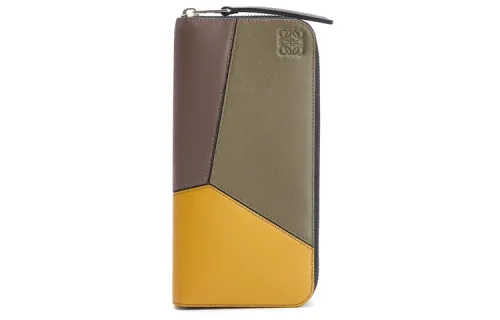 LOEWE Patchwork Cow Leather Wallet Men's Green, Yellow, Brown Multicolor