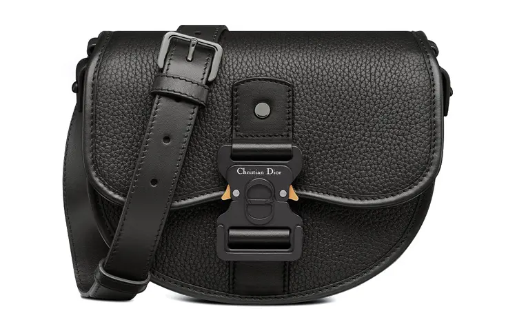 DIOR Grained Calfskin Messenger Bag, Messenger Bag, Shoulder Bag, Crossbody Bag Men's Black