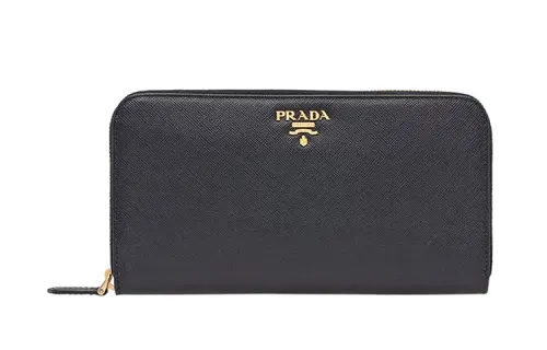 PRADA Cow Leather Wallet Women's Black