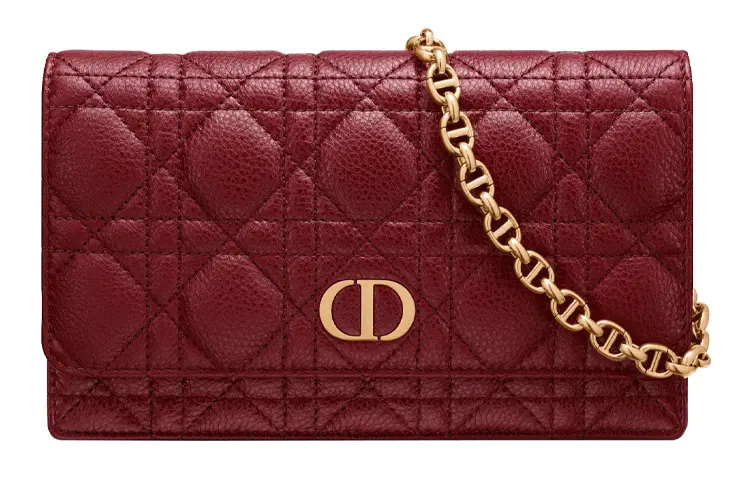 DIOR Calfskin Shoulder Bag, Crossbody Bag Women's Red