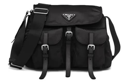 PRADA Nylon/Fabric Shoulder Bag Women's Black