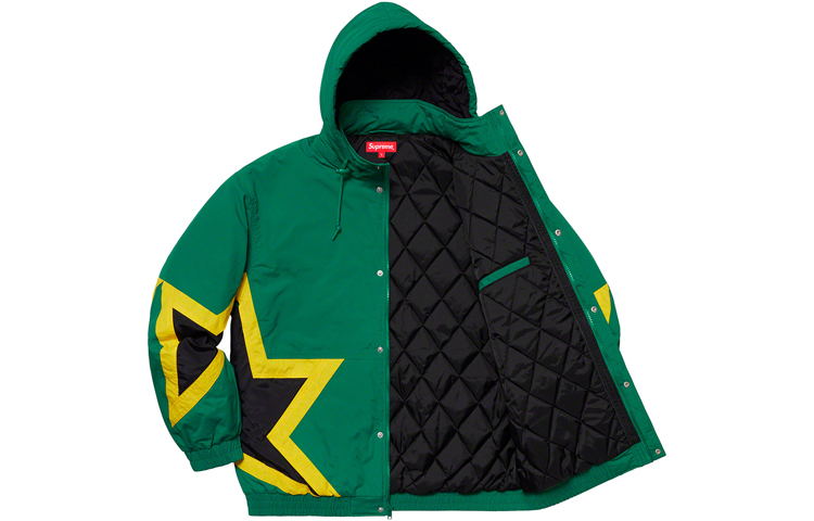 Куртка Supreme Stars Puffy Jacket (зеленая) — фото 4